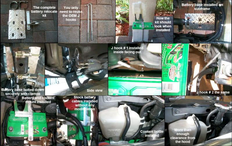 FSBattery relocation kit for civic SI 0611 Honda / Acura K20a K24a